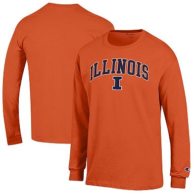 Men's Champion® Orange Illinois Fighting Illini Arch Over Logo Long Sleeve T-Shirt