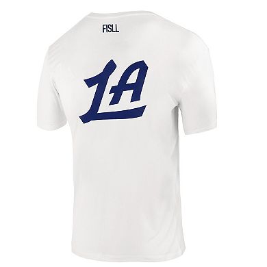 Unisex FISLL White LA Clippers Burst Logo T-Shirt