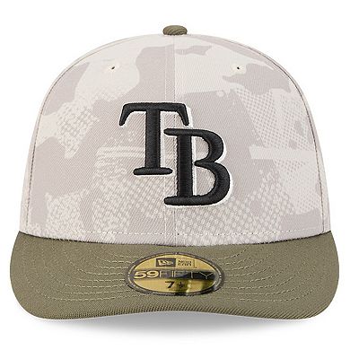 Men's New Era Light Beige/Olive Tampa Bay Rays 2025 Armed Forces Day 59FIFTY Fitted Hat