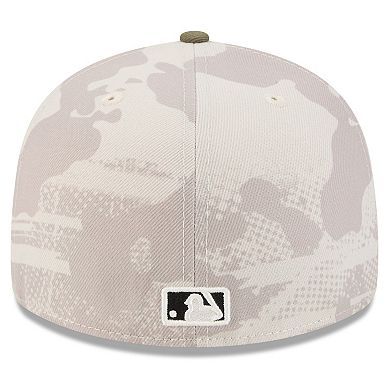 Men's New Era Light Beige/Olive Tampa Bay Rays 2025 Armed Forces Day 59FIFTY Fitted Hat