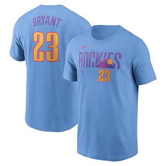 Men's Nike Kris Bryant Light Blue Colorado Rockies 2025 City Connect Fuse Name & Number T-Shirt