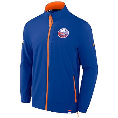 Men's Fanatics Royal New York Islanders Authentic Pro Rink Coaches Full-Zip Jacket