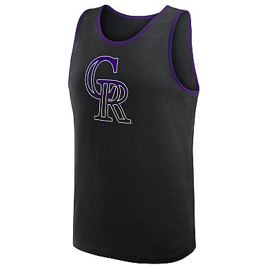 Men's Logo Athletic Black Colorado Rockies Unmatched Success Tank Top