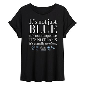 Juniors' The Devil Wears Prada Cerulean Oversized Tee