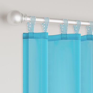 Awesome Home Voile Sheer Set of 2 Decorative Tab Top Window Curtain Panels