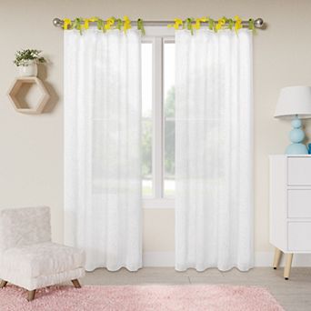 Awesome Home Voile Sheer Tie Top Set of 2 Curtain Panels