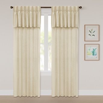 Awesome Home Sparkle Linen Set of 2 Back Tab Window Curtain Panels