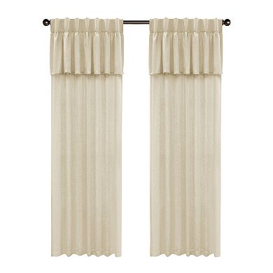 Awesome Home Sparkle Linen Set of 2 Back Tab Window Curtain Panels