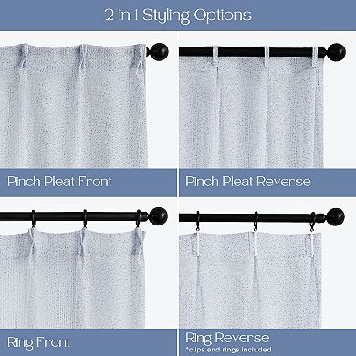 Awesome Home Cotton Blend Broomstick Crush Set of 2 Window Curtain Panels