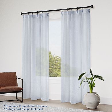 Awesome Home Cotton Blend Broomstick Crush Set of 2 Window Curtain Panels