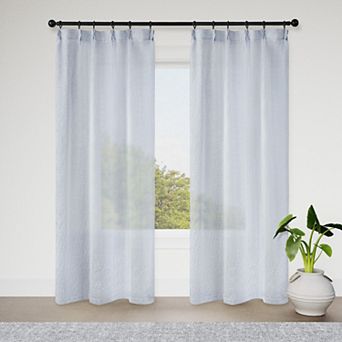 Awesome Home Cotton Blend Broomstick Crush Set of 2 Window Curtain Panels
