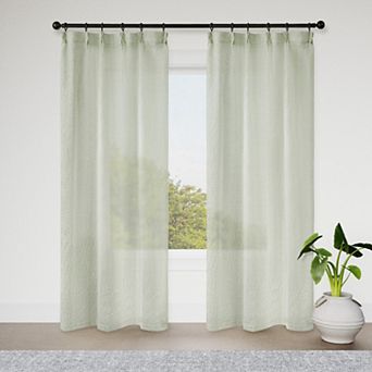 Awesome Home Cotton Blend Broomstick Crush Set of 2 Window Curtain Panels