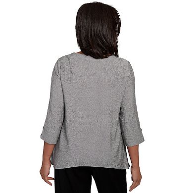 Women's Alfred Dunner Diagonal Spliced Striped Colorblock Top