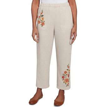 Women's Alfred Dunner Floral Embroidered Ankle Pants