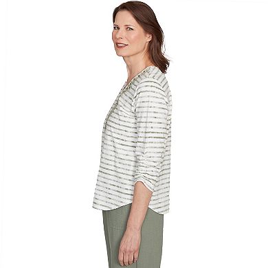 Women's Alfred Dunner Textured Medallion Neckline Top