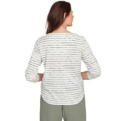 Women's Alfred Dunner Textured Medallion Neckline Top