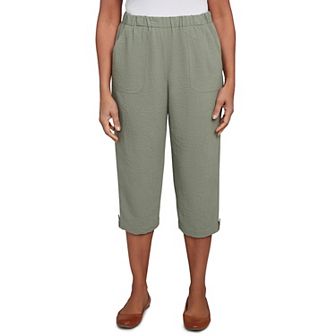 Women's Alfred Dunner Button Tab Cuff Patch Pocket Capris