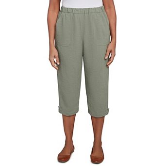 Women's Alfred Dunner Button Tab Cuff Patch Pocket Capris