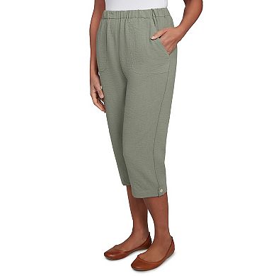 Women's Alfred Dunner Button Tab Cuff Patch Pocket Capris