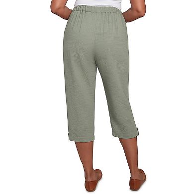Women's Alfred Dunner Button Tab Cuff Patch Pocket Capris
