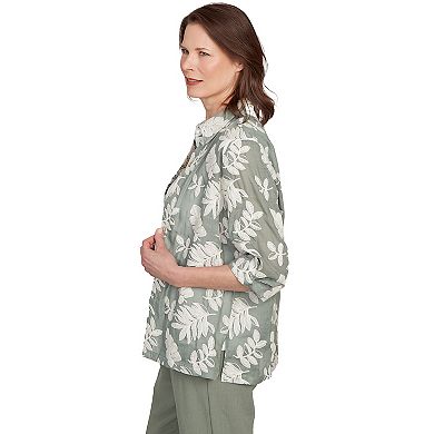 Women's Alfred Dunner Soutache Leaf Two in One Top with Necklace