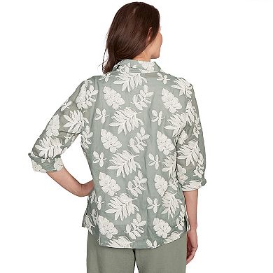 Women's Alfred Dunner Soutache Leaf Two in One Top with Necklace