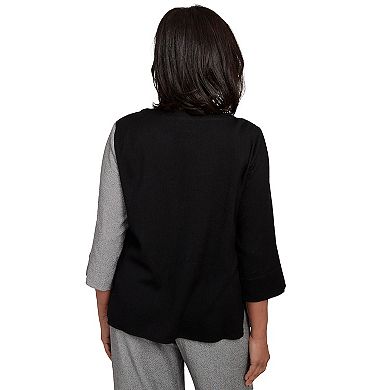 Women's Alfred Dunner Center Sliced Top with Necklace