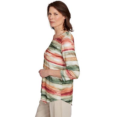 Women's Alfred Dunner Watercolor Stripe Top