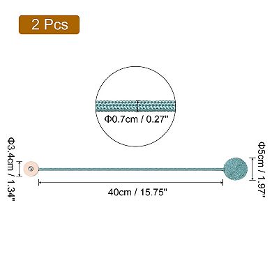 2 Pack Polyester Hand Woven Decorative Rope Magnetic Design Curtain Holdback for Bedroom