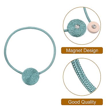 2 Pack Polyester Hand Woven Decorative Rope Magnetic Design Curtain Holdback for Bedroom