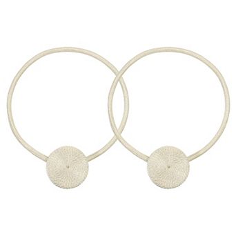 2 Pack Polyester Hand Woven Decorative Rope Magnetic Design Curtain Holdback for Bedroom