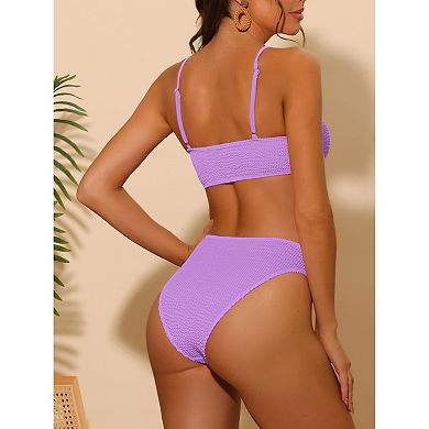 Ladies Elegant Spaghetti Ribbed Bikini Set main image 0