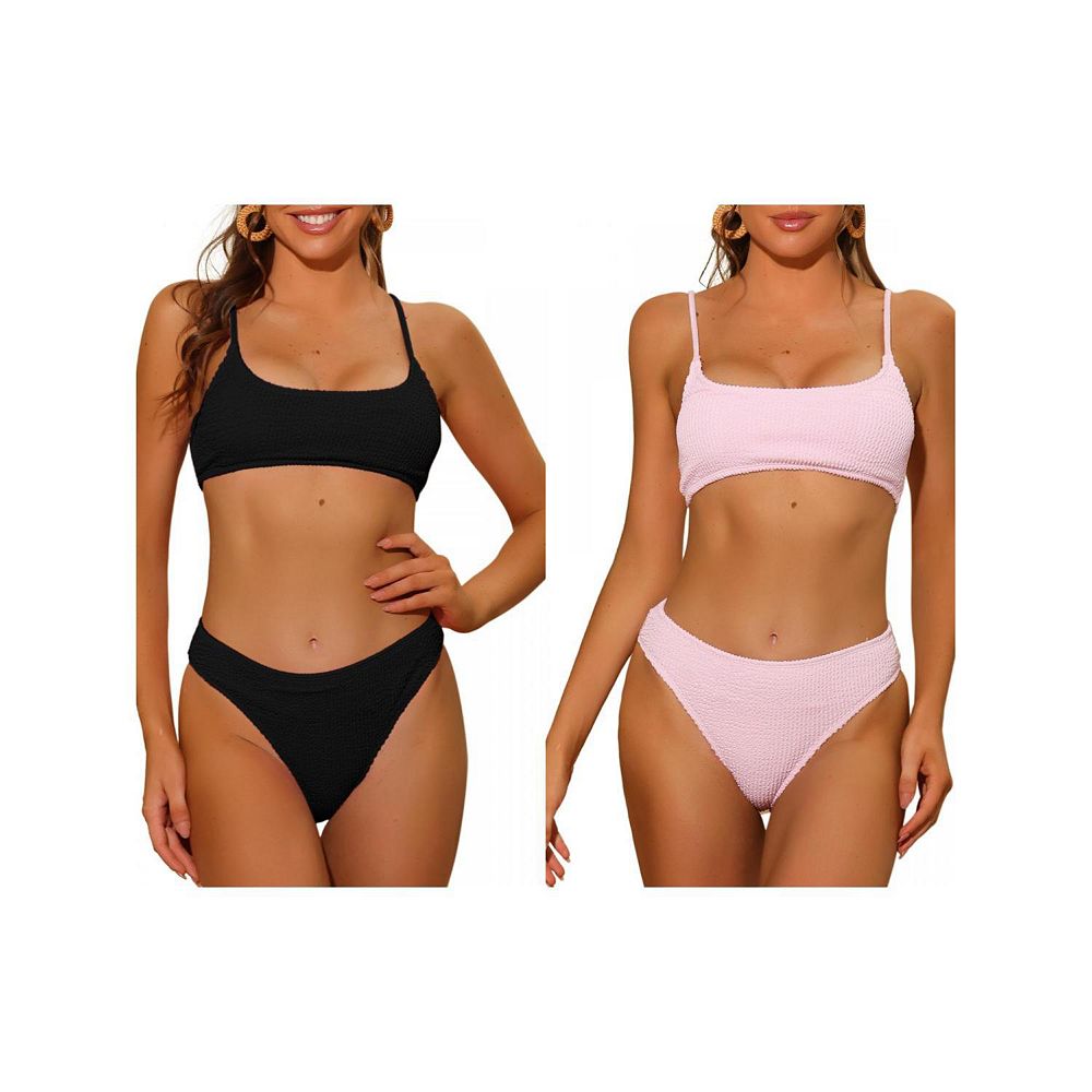 RIBBED ELASTIC BAND BIKINI SET main image 1