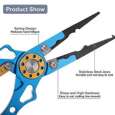 Fishing Pliers, Fishing Pliers for Saltwater, Muti-Function Hook Remover and Split Ring Pliers 1 Set