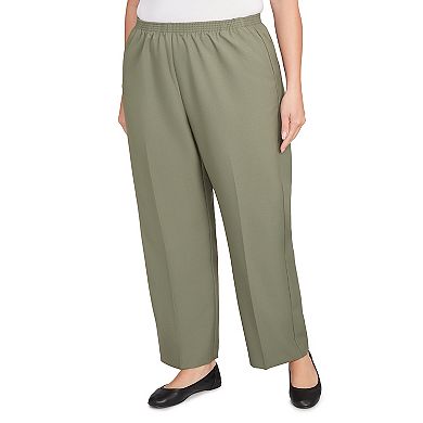 Plus Size Alfred Dunner All Around Elastic Poly Short Length Pants