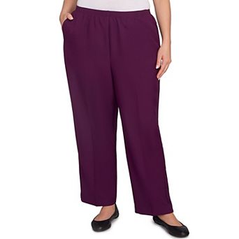 Plus Size Alfred Dunner All Around Elastic Poly Short Length Pants