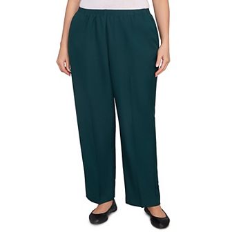 Plus Size Alfred Dunner All Around Elastic Poly Short Length Pants