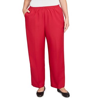 Plus Size Alfred Dunner All Around Elastic Poly Short Length Pants