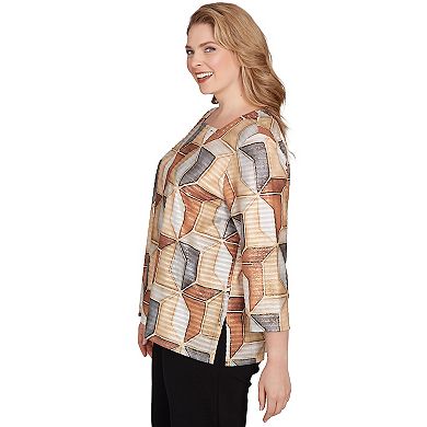 Plus Size Alfred Dunner Stained Glass Square Neck Top