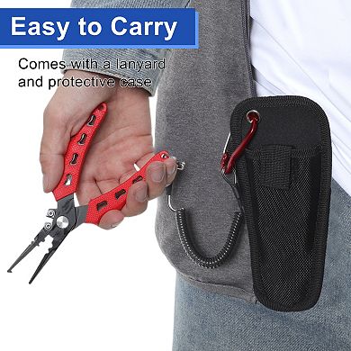 Fishing Pliers with Non-Slip Handle, Fishing Pliers for Saltwater, Fish Pliers, 1 Set