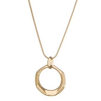 Napier Gold Tone Facets Pendant Necklace