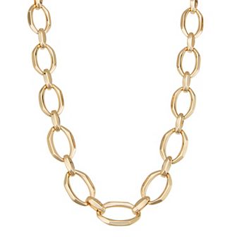 Napier Gold Tone Facets Collar Necklace