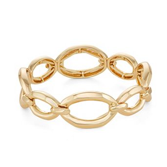 Napier Gold Tone Facets Stretch Bracelet