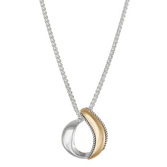 Napier Two-Tone Rope Loop Pendant Necklace