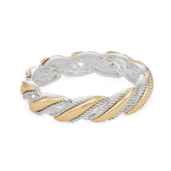 Napier Two-Tone Rope Layer Stretch Bracelet