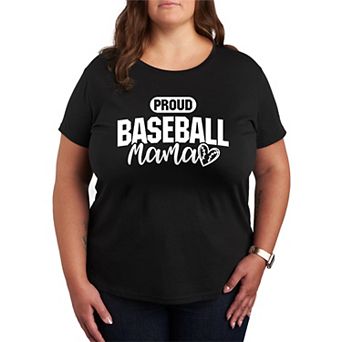 Plus Size Proud Baseball Mama Graphic Tee
