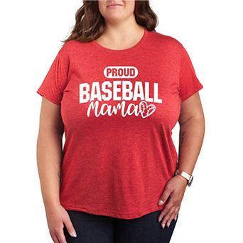 Plus Size Proud Baseball Mama Graphic Tee