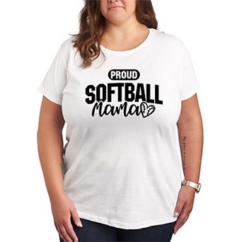 Plus Size Proud Softball Mama Graphic Tee