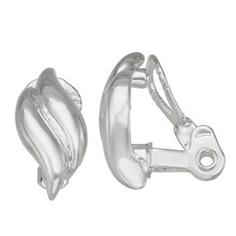 Napier Silver Tone Smooth Clip-On Stud Earrings