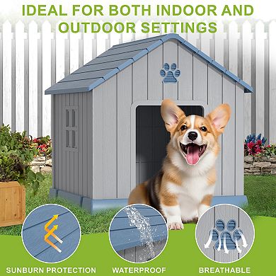 31 inch Pointed Pet House-Blue Gray